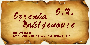Ozrenka Makljenović vizit kartica
